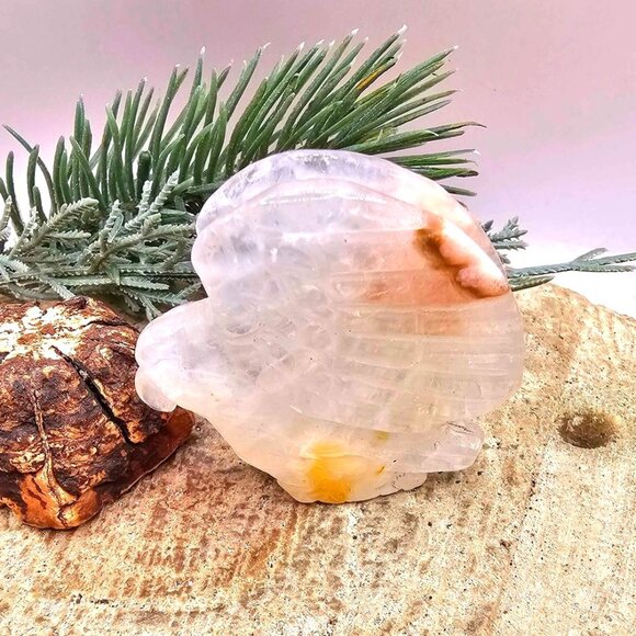 Nature Crystal Quartz Hand Carved Flying Eagle Decor - Picture 7 of 10